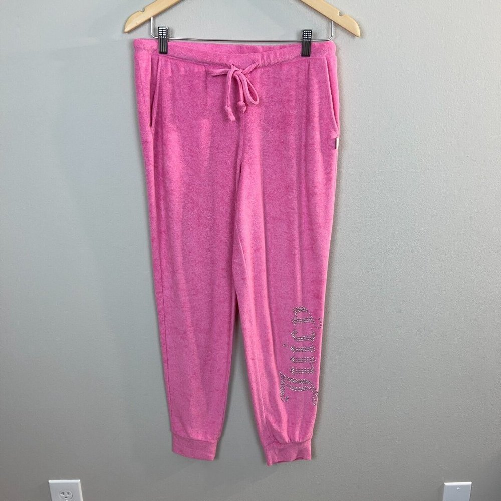 Juicy Couture Sleepwear Jogger Pants Large Pink Studded‎ Drawstring Lounge